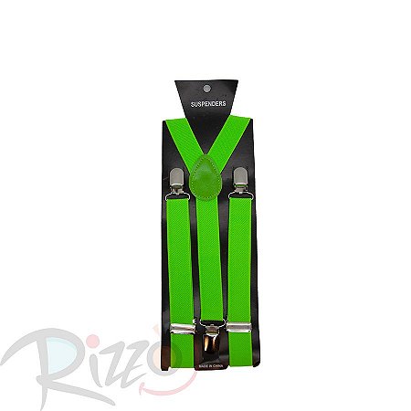 Adereço de Carnaval - Suspensório - Verde Neon - Mod:6975 - 01 unidade - Rizzo