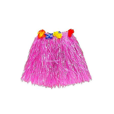 Saia Havaiana - Adereço de Carnaval  - Rosa - 30cm - Mod:466 - 01 unidade - Rizzo