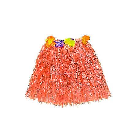 Saia Havaiana - Adereço de Carnaval  - Laranja - 30cm - Mod:466 - 01 unidade - Rizzo