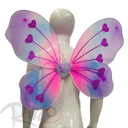 Adereço de Carnaval - Asa Borboleta Multicolor - Lilás - Mod:6208 - 01 unidade - Rizzo