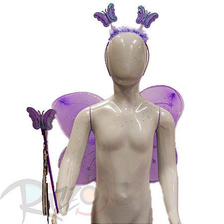 Kit Fantasia Carnaval - Borboleta - Roxo - Mod:6215 - 01 unidade - Rizzo
