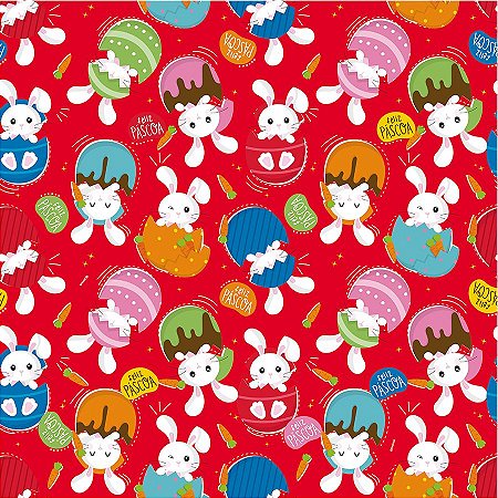 Folha para Ovos de Páscoa Metalizado Surpresa Páscoa Vermelho - 69x89cm - 05 Unidades - Cromus - Rizzo