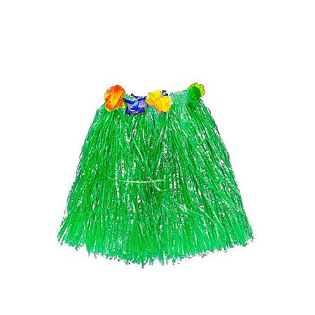 Saia Havaiana - Adereço de Carnaval  - Verde - 60cm -  ref:NYR 6953 - 01 unidade - Rizzo