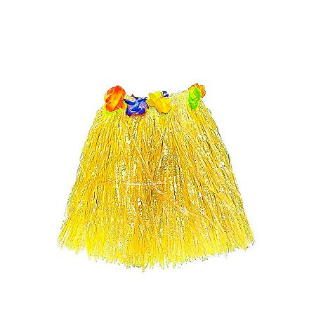 Saia Havaiana - Adereço de Carnaval  - Amarelo - 60cm -  ref:NYR 6953 - 01 unidade - Rizzo