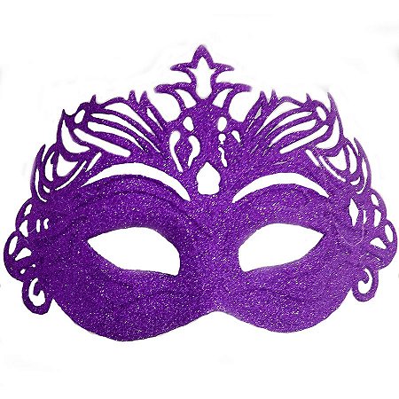 Máscara de Carnaval Glitter e Estrelas Mod 6804 - Roxo - 01 unidade - Rizzo