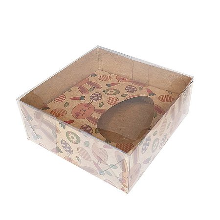 Caixa de Ovo 50 g com Espaço para colher - Kraft Coelhinhos - 5 unidades - ASSK - Rizzo