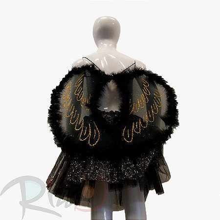 Kit Fantasia Carnaval - Anjo - Preto - Mod:607 - 01 unidade - Rizzo