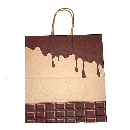 Sacola de Papel 23,5x13,5x25cm - Calda de Chocolate - Ref 5775 - 10 unidades - WMA - Rizzo