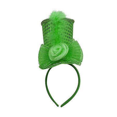 Tiara Luxo Carnaval com aplique Cartola  - Verde - Mod 201 - 01 unidade - Rizzo