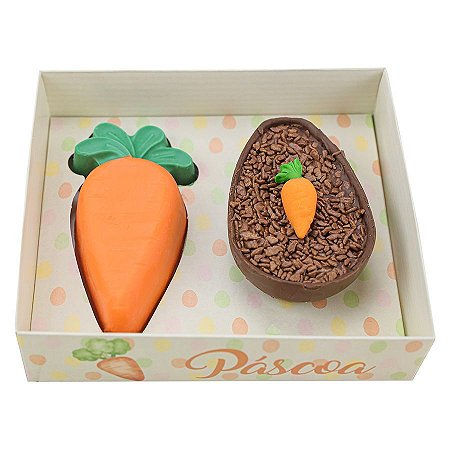 Caixa Degustação Cenoura 60g e Ovo 100g Candy Cenoura - 5 unidades - Decora Festas Ltda - Rizzo