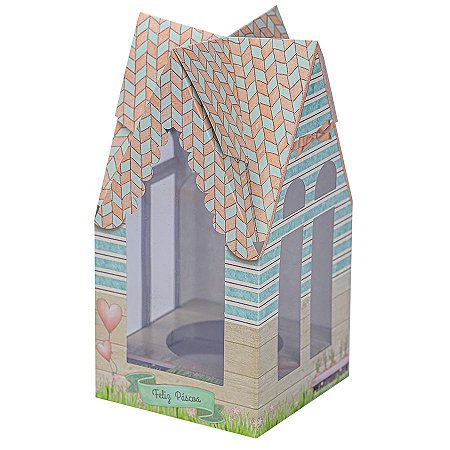Caixa Casa Village para Ovo de 250g a 350g Coelhos Apaixonados - 3 unidades - Decora Festas Ltda - Rizzo