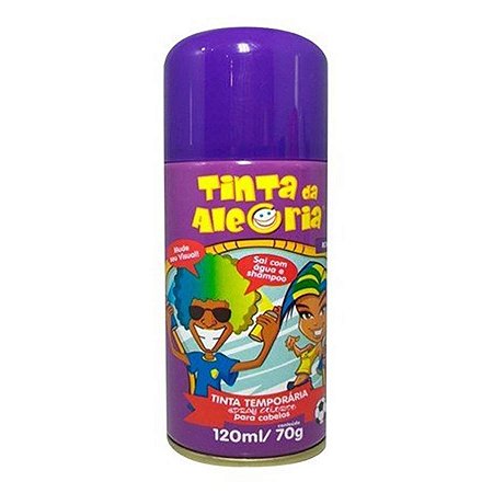 Tinta Temporária Spray para Cabelo - Roxo - 120ml - 01 UN - Dalegria - Rizzo