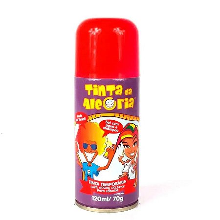 Tinta Temporária Spray para Cabelo - Vermelho - 120ml - 01 UN - Dalegria - Rizzo
