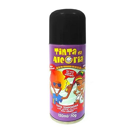 Tinta Temporária Spray para Cabelo - Preto - 120ml - 01 UN - Dalegria - Rizzo