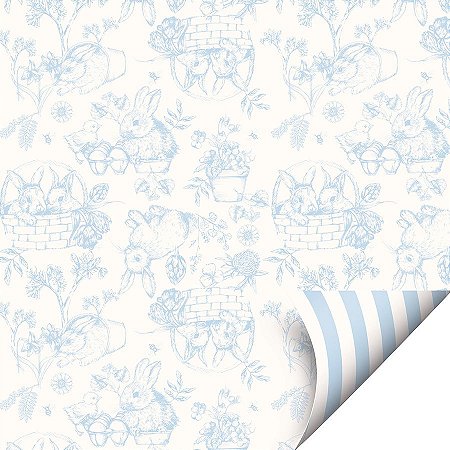 Folha para Ovos de Páscoa Double Face Clássico Francês Azul 69x89cm - 05 unidades - Cromus - Rizzo