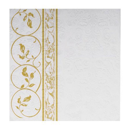 Guardanapo de Papel - Decorado Lateral- Folhas douradas - 32,5cm x 32,5cm - 20 unidades - Cromus Natal