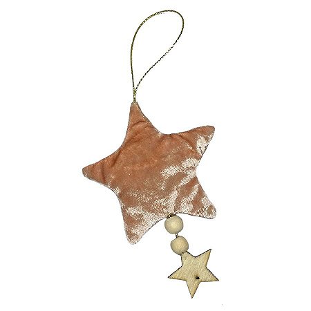 Enfeite para Pendurar - Estrela  - Rosê - 8cm - 01 unidade - Natal - Rizzo
