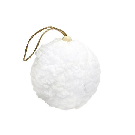 Kit Bolas Decorativas - Pelúcia - Branco - 8cm - 03 unidades - Natal Tok da Casa - Rizzo