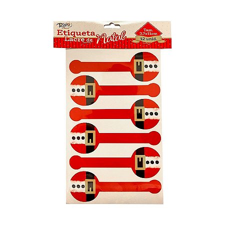 Etiqueta Lacre Natalina - Roupa Papai Noel - 12 UN - Rizzo