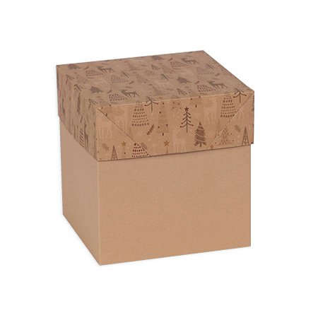 Caixa Kraft 15x15 Renas de Natal 05 Unidades Decora Doces Rizzo