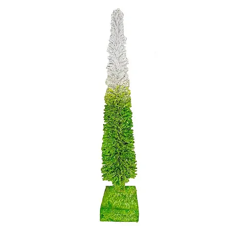 Mini Arvore Pinheiro  Rattan Vine Verde/Branco - 50cm - 01 unidade - Natal - Rizzo