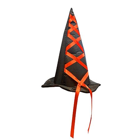Chapéu de Bruxa Luxo - Laranja - 01 Unidade - Rizzo