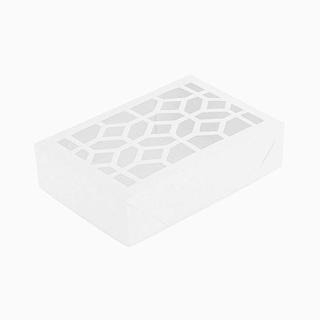 Caixa com Visor Vazado S2 - Branco - (10cm x 15cm x 4cm) - 10 unidades - Assk -  Embalagens