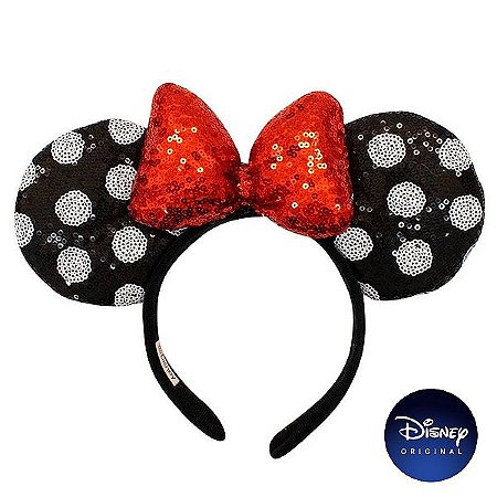 Tiara Lantejoula Poá Orelhinha Minnie Mouse - Disney Original - 1 Un - Rizzo
