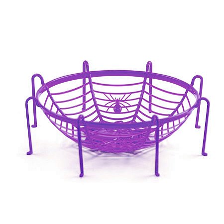 Cestinha Decorativa Halloween - Teia de Aranha - Roxo - 01 unidade - Cromus - Rizzo