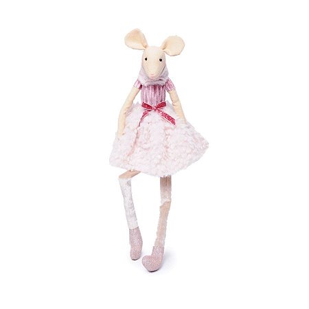 Rata Decorativa Sentada com Saia Rosa 02 - 1 Unidade - Cromus -