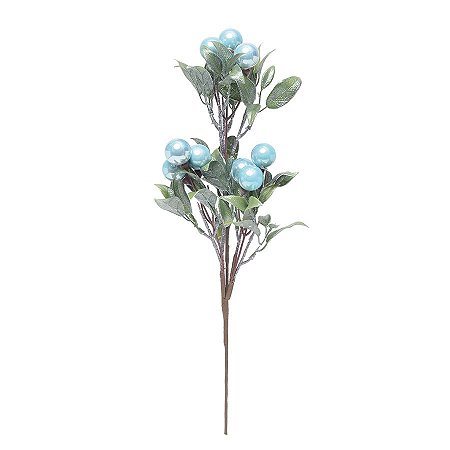 Galho Folhas & Frutas - Galhos Grandes - Azul Claro & Verde - 1 UN - Cromus -