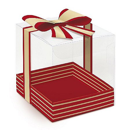 Caixa para Panetone 500g G 14,4x14,4x16cm Natal Chic - 1 unidade - Cromus Natal -