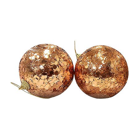 Kit Bola Lantejoula - Rose Gold - 10cm - 2 UN - Rizzo