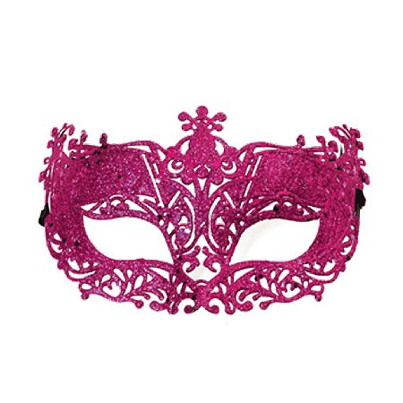 Fantasia Acessório Mascara Elegância Rosa Festa Carnaval 01 Unidade Cromus
