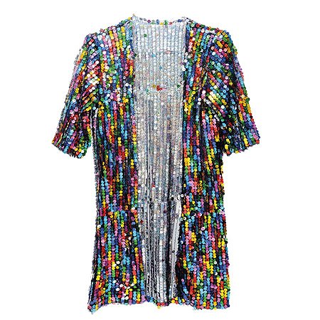 Fantasia Kimono Paete Lantejoulas Coloridas Festa Carnaval 01 Unidade Cromus Rizzo