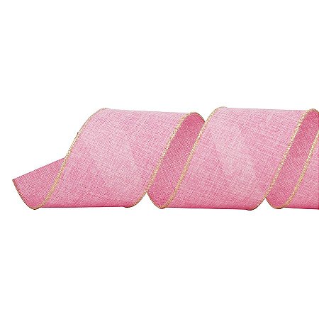 Fita Decorativa Natal Juta - Rosa - 6,3x914cm - 1 UN - Cromus - Rizzo