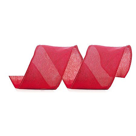 Fita Decorativa Natal Lisa VRM - Vermelho - 6,3x914cm - 1 UN - Cromus - Rizzo