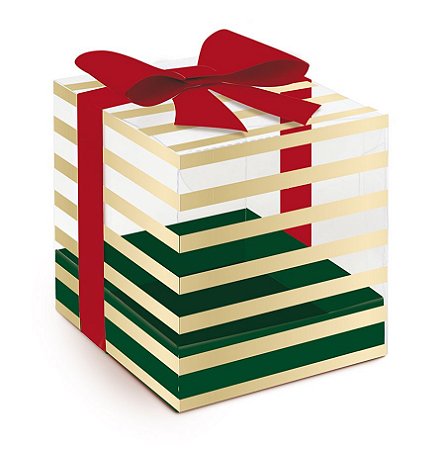 Caixa para Panetone 500g G 14,4x14,4x16cm - Sofisticação - 01 unidade - Cromus Natal - Rizzo