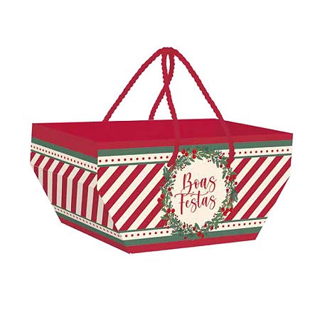 Cesta com Alça - Natalie - 25x15x14cm - 1 unidade - Cromus Natal - Rizzo