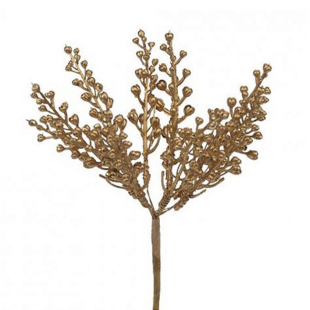 Galho Folhas Glitter Ouro 01 Unidade - Cromus - Rizzo