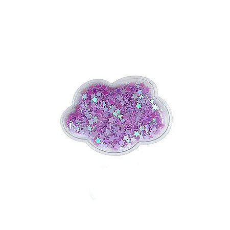 Aplique Nuvem Incolor Lilás - 6cm - 2 Un - Artegift - Rizzo