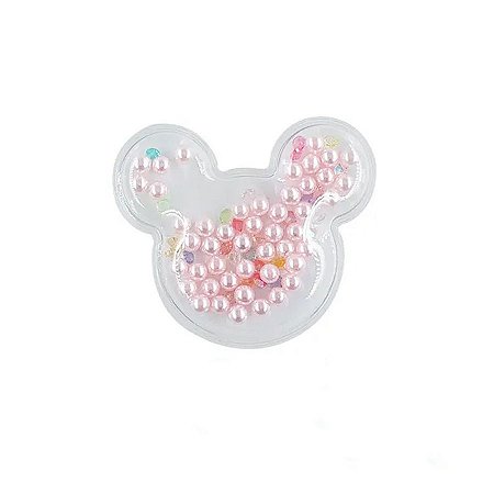 Aplique Urso Incolor Pérola Rosa - 5cm - 2 Un - Artegift - Rizzo