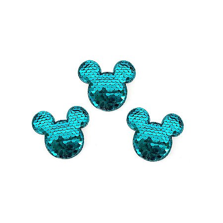 Aplique Mini Urso Paetê Azul - 3,5cm - 5 Un - Artegift - Rizzo