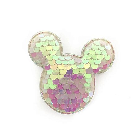 Aplique Urso Paetê Branco - 6,5cm - 2 Un - Artegift - Rizzo
