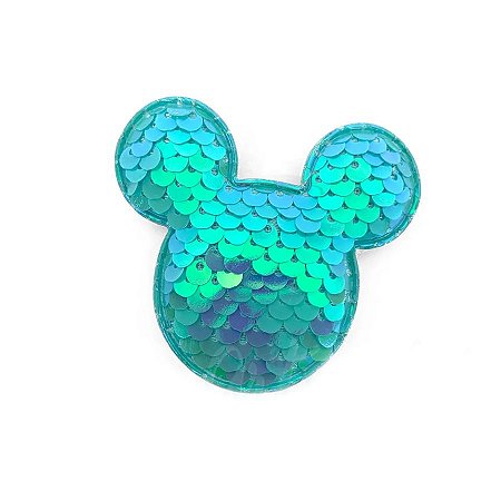 Aplique Urso Paetê Verde Água - 6,5cm - 2 Un - Artegift - Rizzo