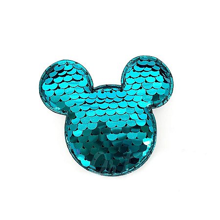 Aplique Urso Paetê Azul - 6,5cm - 2 Un - Artegift - Rizzo