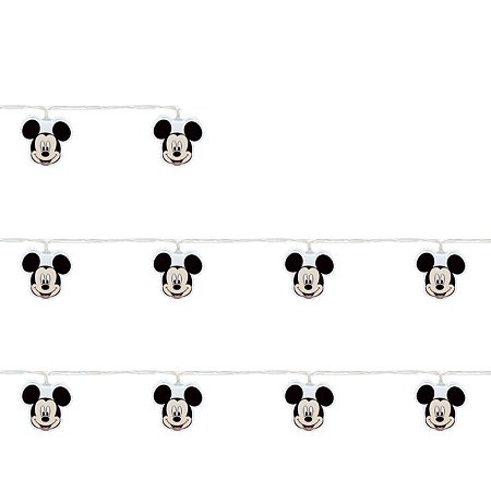Cordão 10 Leds Mickey Preto e Branco 165cm 2AA - 01 Unidade - Cromus - Rizzo