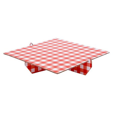 Bandeja Desmontável Quadrada- Vichy Vermelho - 01 unidade - Mesa Festa - Rizzo