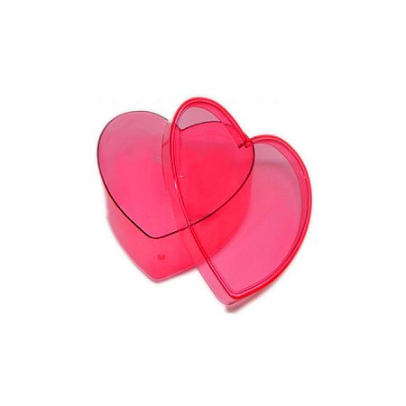 Caixa Acrílica Coração G - Vermelha - 14cm x 14cm x 4,5cm - 01 unidade - Rizzo
