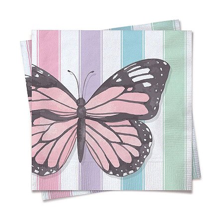 Guardanapo de Papel Festa Borboletas 24,5cm - 20 folhas - Cromus - Rizzo